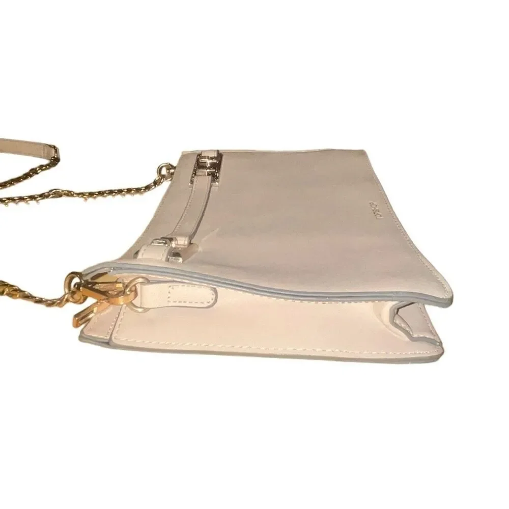 TopShop Pale Blush Pink Faux Leather Clutch Crossbody Shoulder Bag Purse Handbag